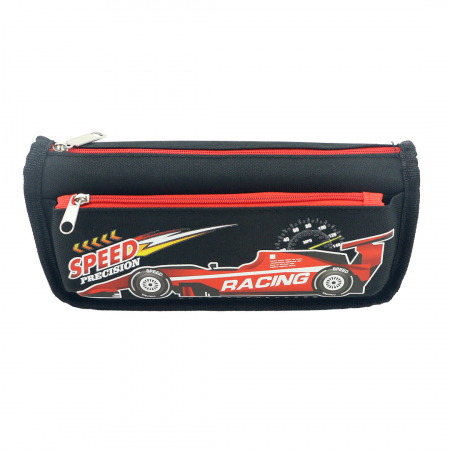 ARTICOLE ȘCOLARE - Penar neechipat cu 2 compartimente model formula 1 HZ-68085negru