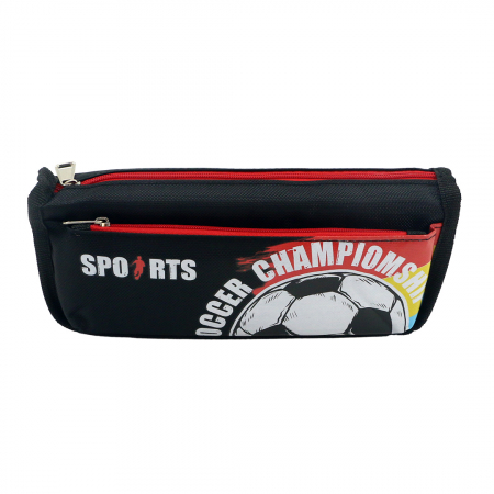 Penare - Penar neechipat cu 2 compartimente model fotbal HZ-7098negru