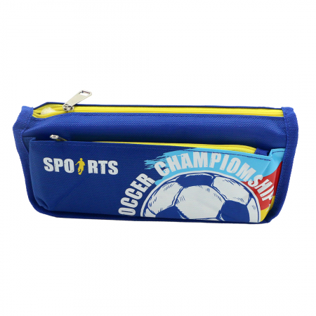 Penare - Penar neechipat cu 2 compartimente model fotbal HZ-7098albastru