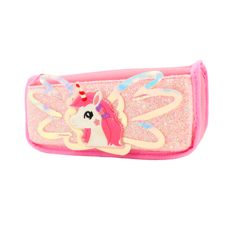 Penare - Penar neechipat cu 2 compartimente model unicorn HZ-5834roz