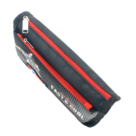 ARTICOLE ȘCOLARE - Penar neechipat cu 2 compartimente model skateboard HZ-68058negru