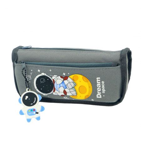ARTICOLE ȘCOLARE - Penar neechipat cu 2 compartimente model spatiu HZ-5845gri