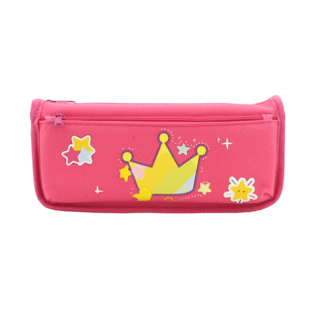 Penare - Penar neechipat cu 2 compartimente model coronita HZ-5850fucsia