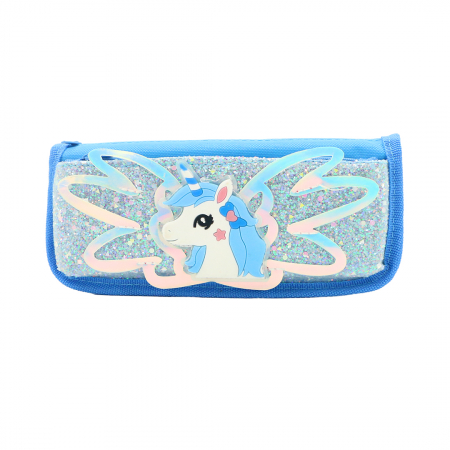 Penare - Penar neechipat cu 2 compartimente model unicorn HZ-5834albastru