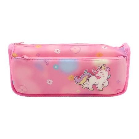 Penare - Penar neechipat cu 2 compartimente model unicorn HZ-5872roz