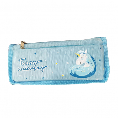 Penare - Penar neechipat cu 2 compartimente model Unicorn SY-7112albastru