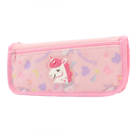 Penare - Penar neechipat cu 2 compartimente model unicorn ZP-1008roz