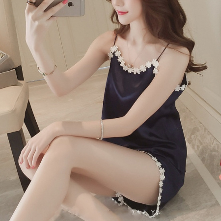 Pijamale - Pijama din satin 6559negru