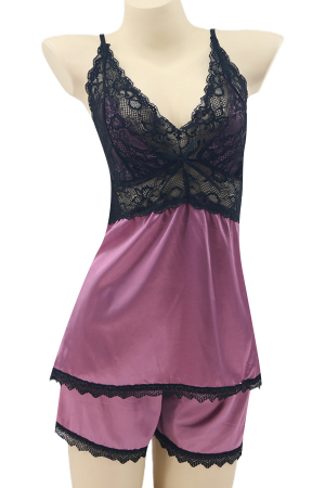 Pijamale - Pijama din satin S-413mov