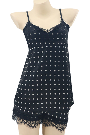Pijamale - Pijama din satin S-632negru