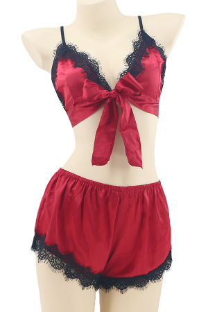 Pijamale - Set pijama sexy doua piese, top si pantaloni scurti TY-SD172visiniu