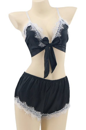 Pijamale - Set pijama sexy doua piese, top si pantaloni scurti TY-SD172negru