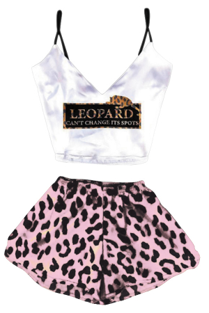 Pijamale - Set pijama 3 piese, maiou, pantaloni scurti si esarfa TY-SD209roz