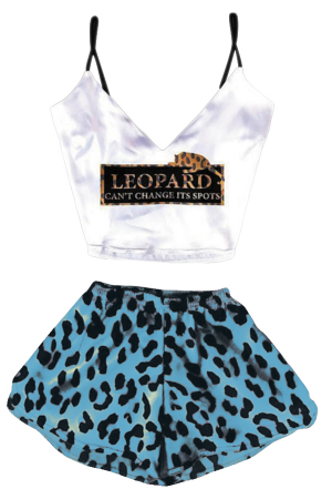 Pijamale - Set pijama 3 piese, maiou, pantaloni scurti si esarfa TY-SD209albastru