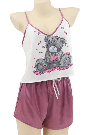Pijamale - Set pijama doua piese, maiou si pantaloni scurti TY-SD321mov