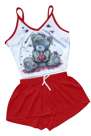 Pijamale - Set pijama doua piese, maiou si pantaloni scurti TY-SD321rosu
