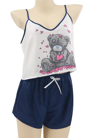 Pijamale - Set pijama doua piese, maiou si pantaloni scurti TY-SD321bleumarin