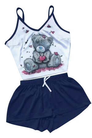 Pijamale - Set pijama doua piese, maiou si pantaloni scurti TY-SD321bleumarin