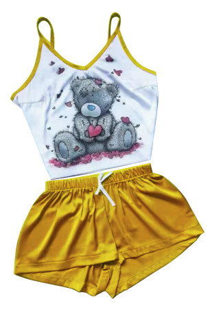 Pijamale - Set pijama doua piese, maiou si pantaloni scurti TY-SD321galben