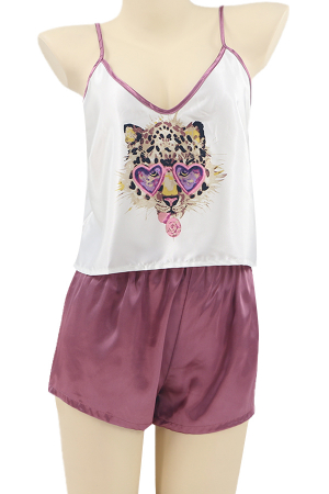 Pijamale - Set pijama doua piese, maiou si pantaloni scurti TY-SD322mov
