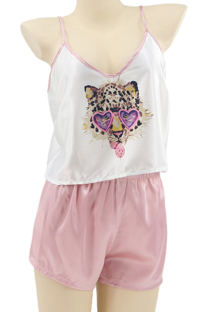 Pijamale - Set pijama doua piese, maiou si pantaloni scurti TY-SD322roz