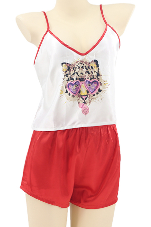 Pijamale - Set pijama doua piese, maiou si pantaloni scurti TY-SD322rosu