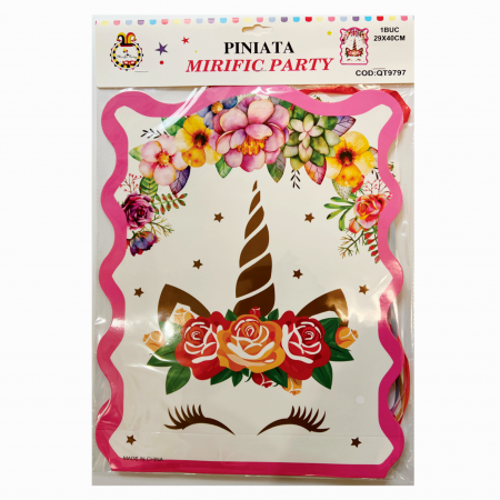 Articole party - Pinata pentru petrecere ' Unicorn ' 29 x 40 cm QT9797
