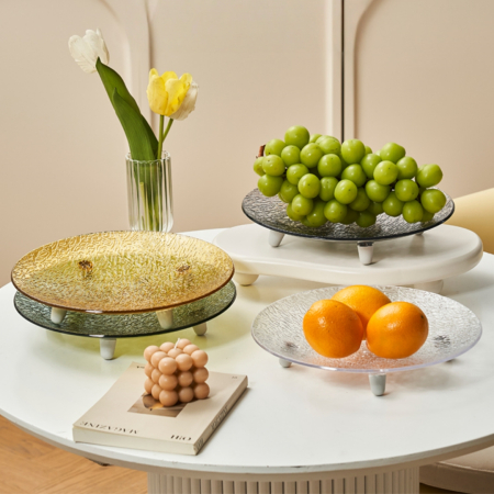 Raft organizator - Platou servire fructe cu picioruse sustinere din silicon SHYE-6442transparent