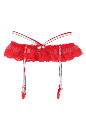 Chiloți sexy - Portjartiera cu dantela DZK-616rosu