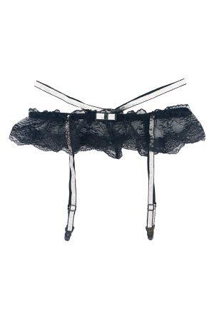 Chiloți sexy - Portjartiera cu dantela DZK-616negru