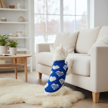 Haine - Pulover tricotat XINA2204albastru