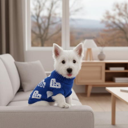 Haine - Pulover tricotat XINA2204albastru