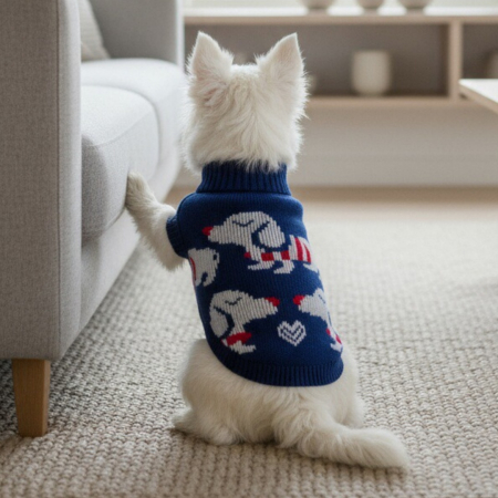 Animale de companie - Pulover tricotat XINA2207bleumarin