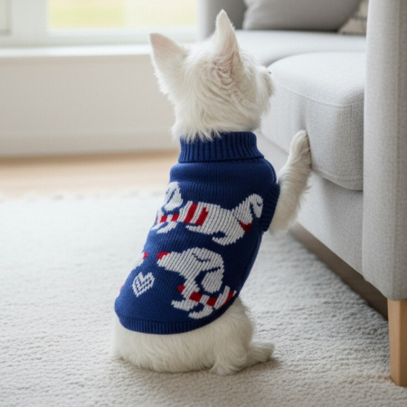 Animale de companie - Pulover tricotat XINA2207bleumarin