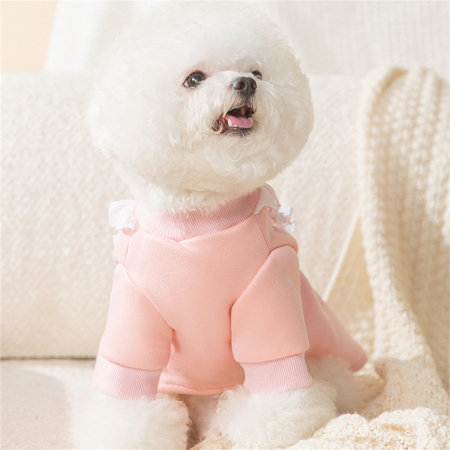 Animale de companie - Rochita flausata cu insertii dantela XPG-3