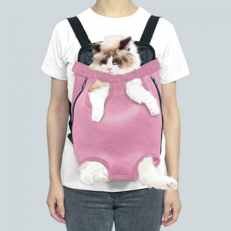 Genți și articole transport animale - Rucsac tip marsupiu pentru caini/pisici MDL-29roz