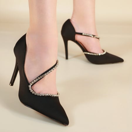 Pantofi cu toc - Pantofi eleganti cu toc stiletto 138negru