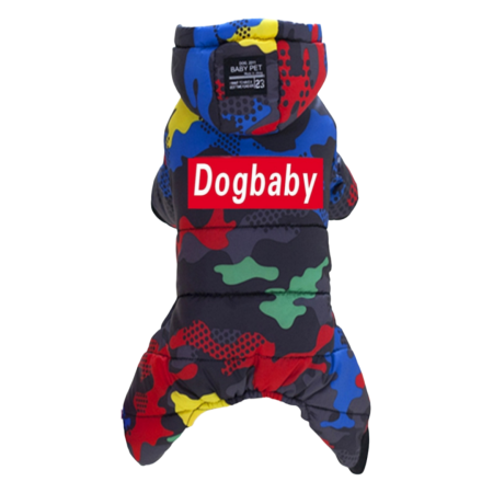 Haine - Salopeta flausata de iarna cu gluga DOG-7negru