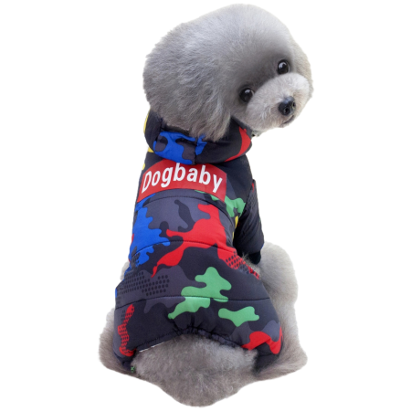 Haine - Salopeta flausata de iarna cu gluga DOG-7negru