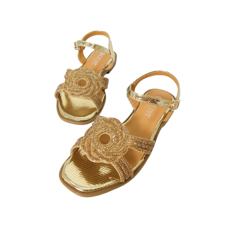 Sandale - Sandale cu detalii sclipitoare X24-1165auriu