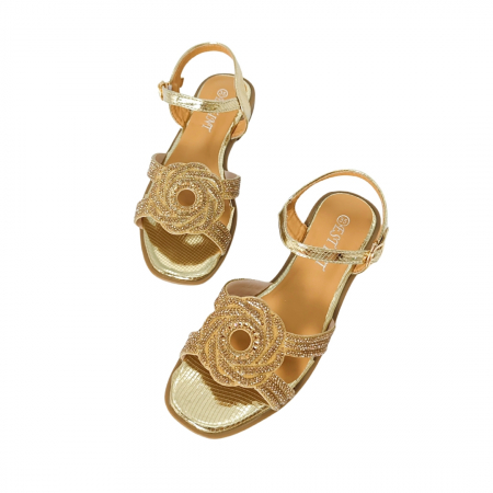 Sandale - Sandale cu detalii sclipitoare X24-1165auriu