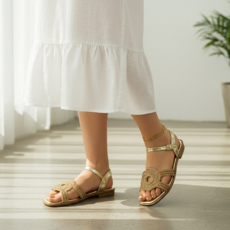 Sandale cu detalii sclipitoare X24-1165auriu [15]