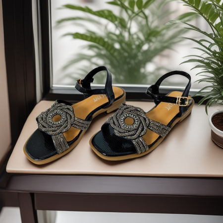 Sandale cu detalii sclipitoare X24-1165negru [8]
