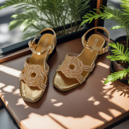 Sandale cu detalii sclipitoare X24-1165sampanie [8]