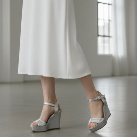 Sandale - Sandale cu platforma 418-16argintiu