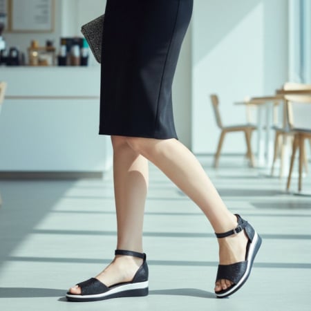Sandale - Sandale cu platforma A-09negru