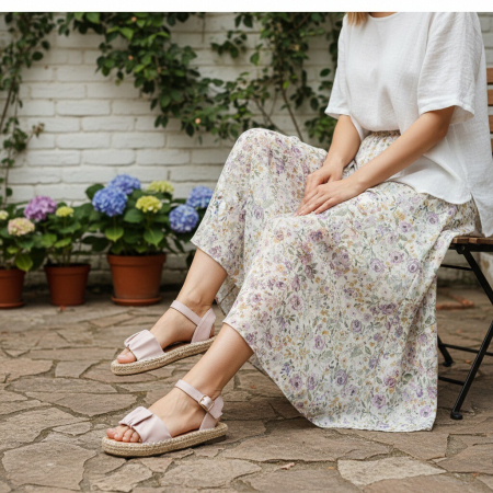 Sandale - Sandale cu platforma A22-155roz