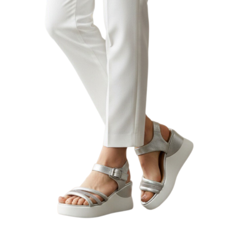 Sandale - Sandale cu platforma A24-1068argintiu