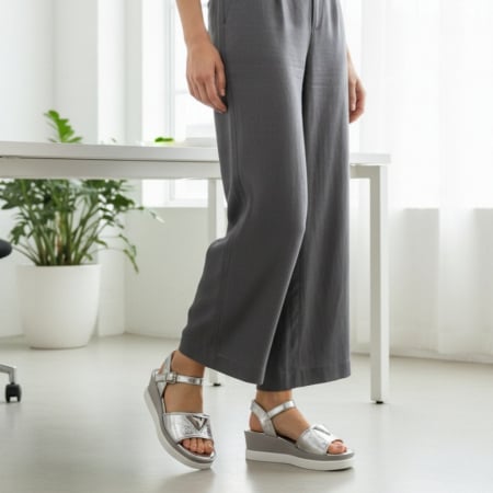 ÎNCĂLȚĂMINTE DAMĂ 49.99 - Sandale cu platforma A26-687argintiu