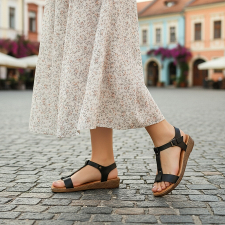 Sandale - Sandale cu platforma LX55negru